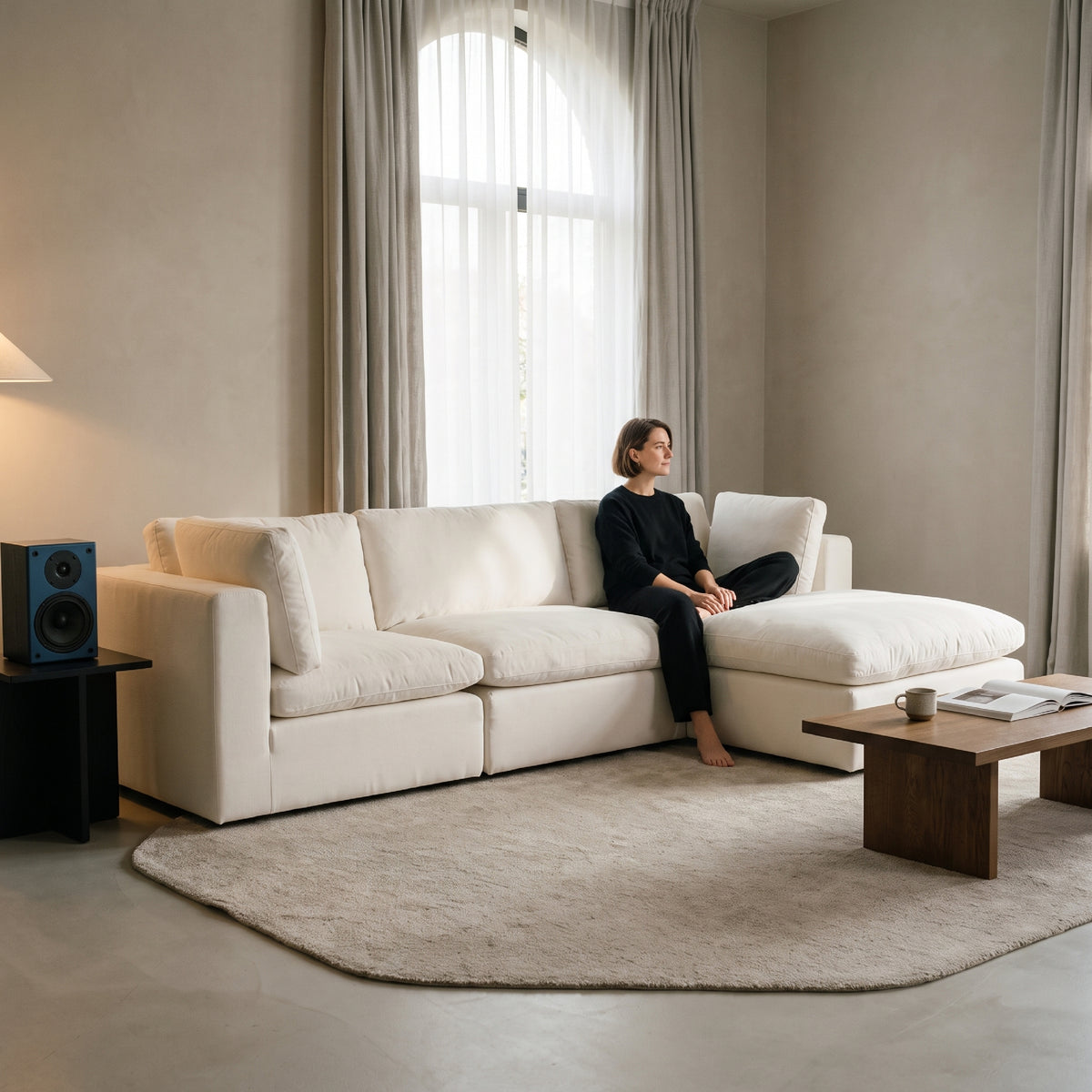 COLAMY AURA Soft Modern Living Cloud-Like Modular Sectional Sofa