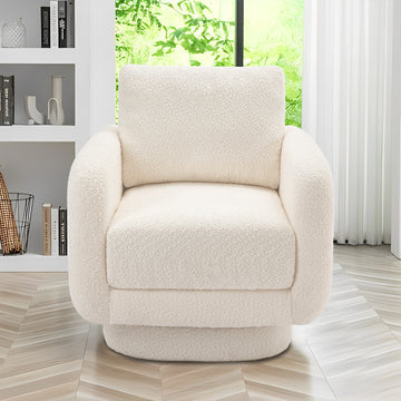 COLAMY Chenille Fabric 360° Swivel Accent Chair Model.W228